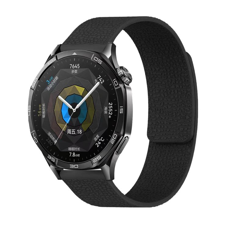 22mm Lychee Texture Soft Magnetic Silicone Watch Band