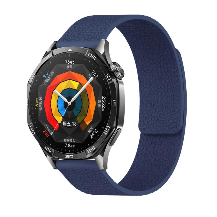 22mm Lychee Texture Soft Magnetic Silicone Watch Band