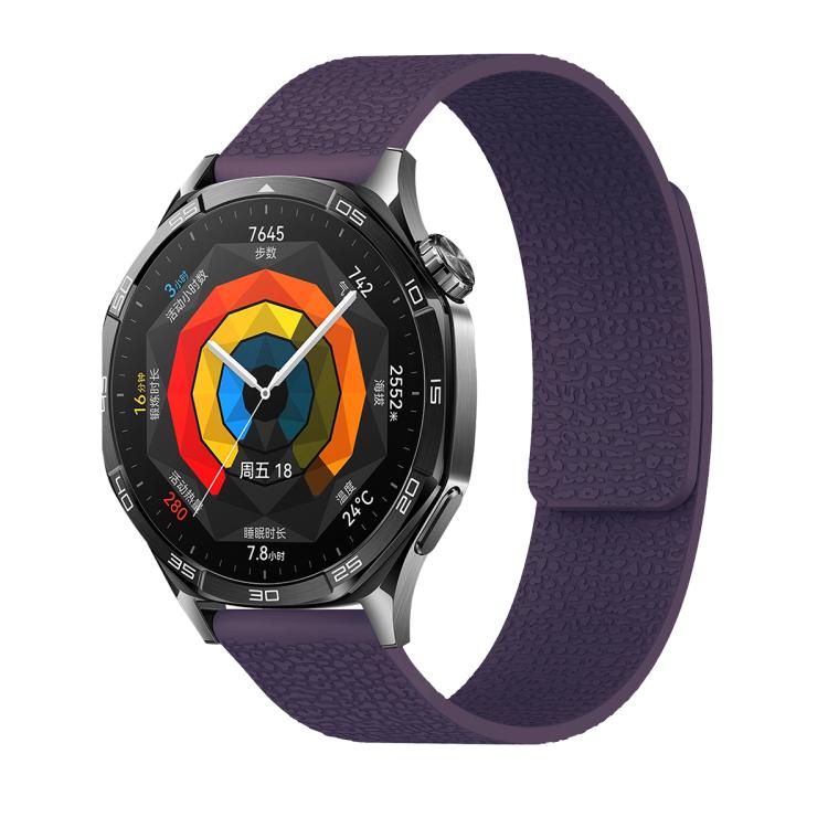 22mm Lychee Texture Soft Magnetic Silicone Watch Band