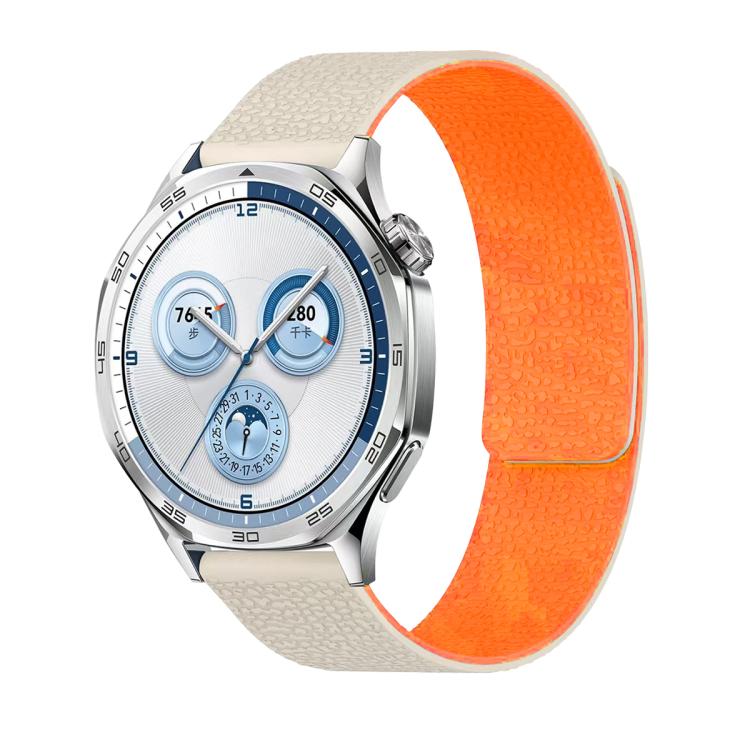 22mm Lychee Texture Soft Magnetic Silicone Watch Band