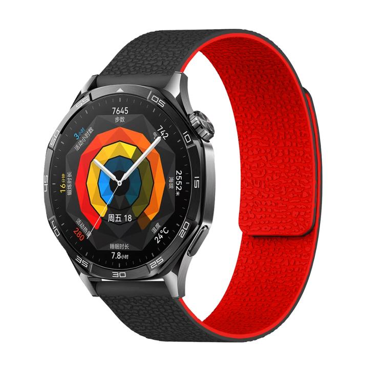 22mm Lychee Texture Soft Magnetic Silicone Watch Band