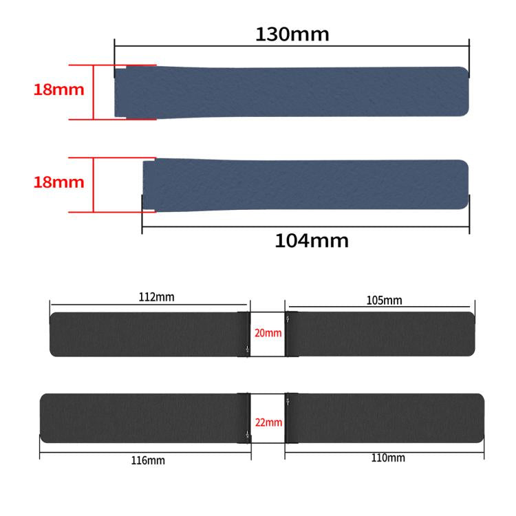 22mm Lychee Texture Soft Magnetic Silicone Watch Band