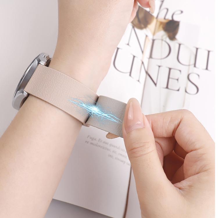 22mm Lychee Texture Soft Magnetic Silicone Watch Band