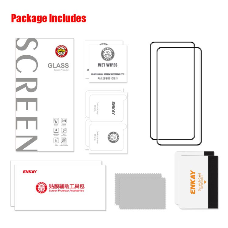 For Motorola Edge 60 Fusion 5G 2pcs ENKAY 3D Curved Full Glue Hot Bending Tempered Glass Full Film