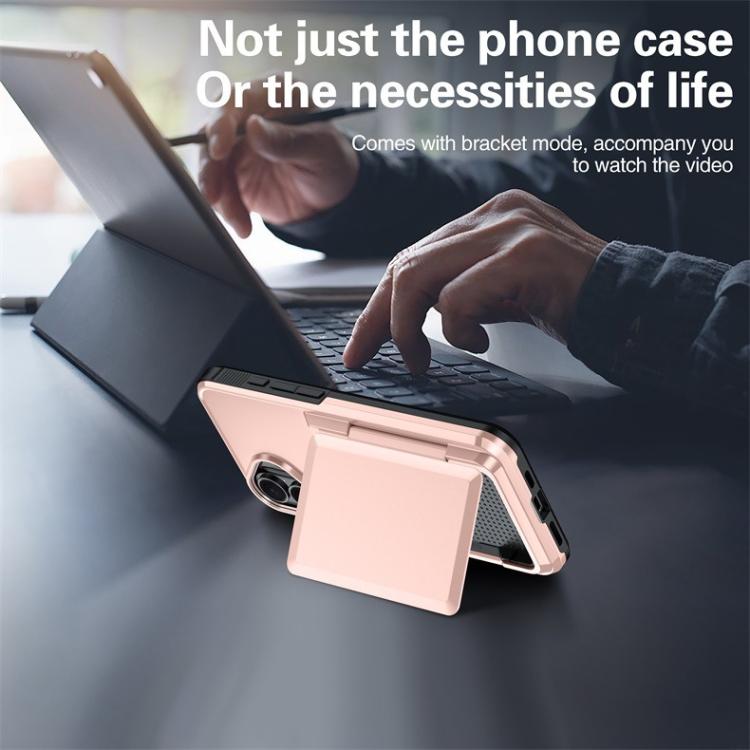 For iPhone 16 Plus Kalebol Flip Card Wallet Holder Shockproof Phone Case