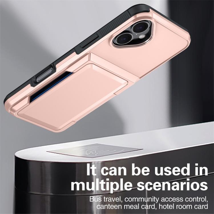 For iPhone 16 Plus Kalebol Flip Card Wallet Holder Shockproof Phone Case