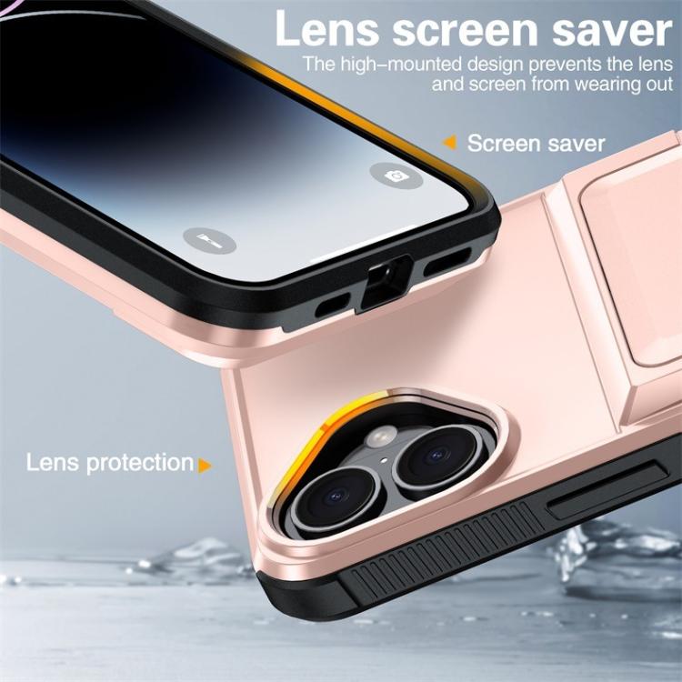 For iPhone 16 Plus Kalebol Flip Card Wallet Holder Shockproof Phone Case
