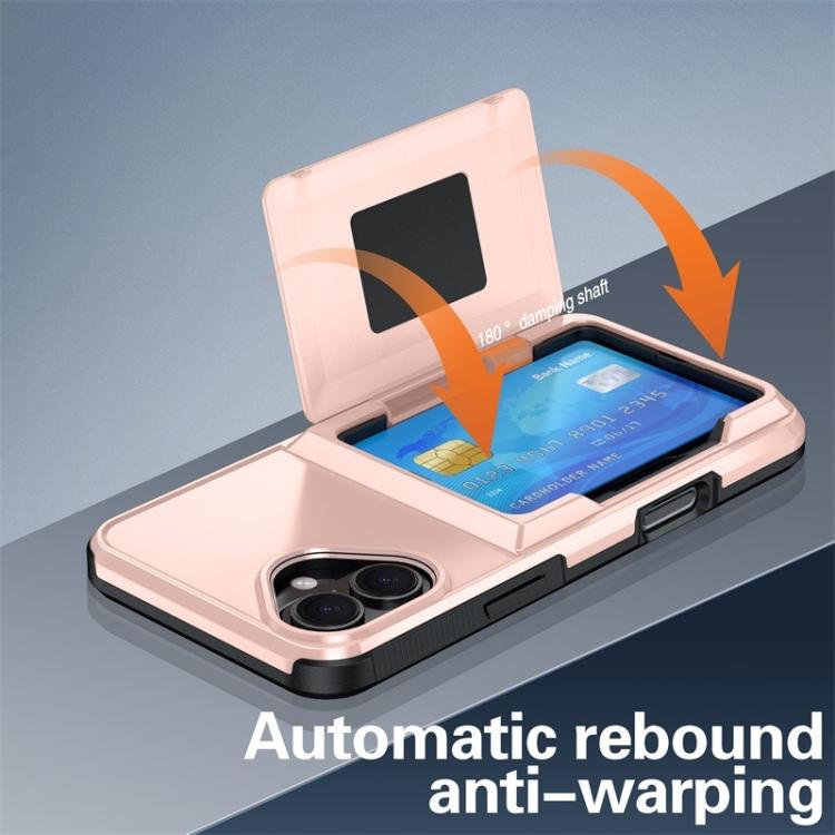For iPhone 16 Plus Kalebol Flip Card Wallet Holder Shockproof Phone Case