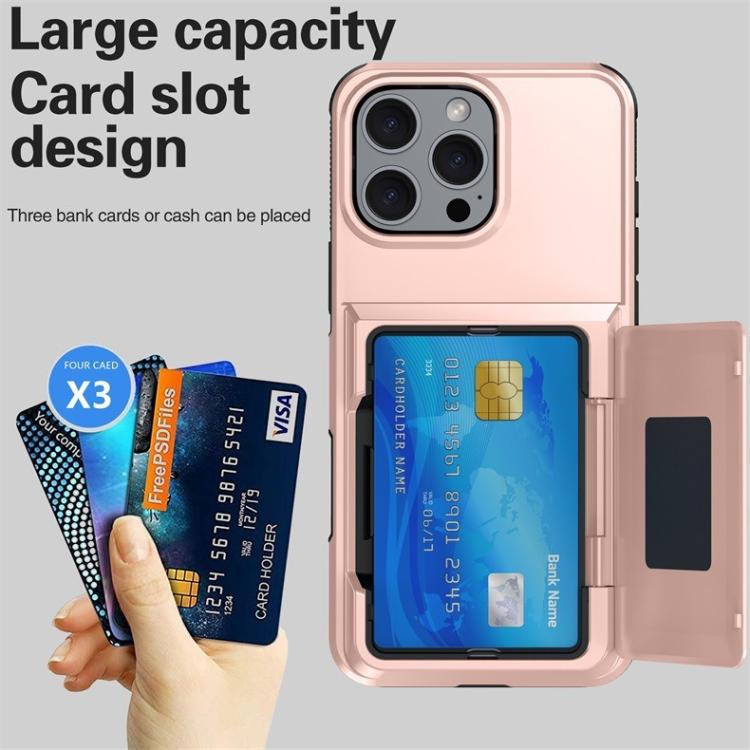 For iPhone 14 Pro Kalebol Flip Card Wallet Holder Shockproof Phone Case