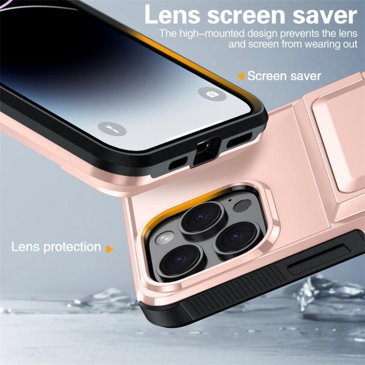 For iPhone 14 Pro Kalebol Flip Card Wallet Holder Shockproof Phone Case