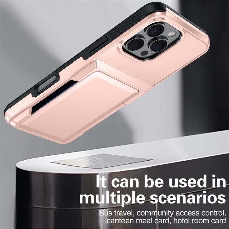 For iPhone 14 Pro Max Kalebol Flip Card Wallet Holder Shockproof Phone Case