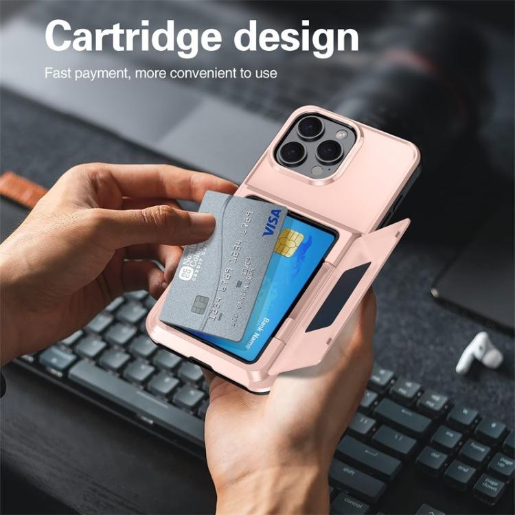 For iPhone 13 Pro Max Kalebol Flip Card Wallet Holder Shockproof Phone Case
