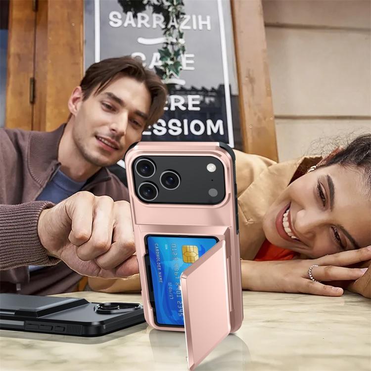 For iPhone 17 Pro Max Kalebol Flip Card Wallet Holder Shockproof Phone Case