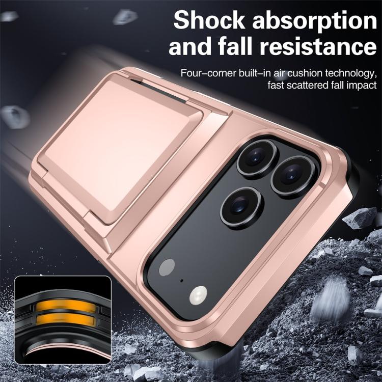 For iPhone 17 Pro Max Kalebol Flip Card Wallet Holder Shockproof Phone Case
