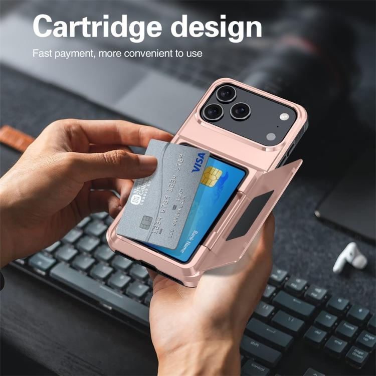 For iPhone 17 Pro Max Kalebol Flip Card Wallet Holder Shockproof Phone Case