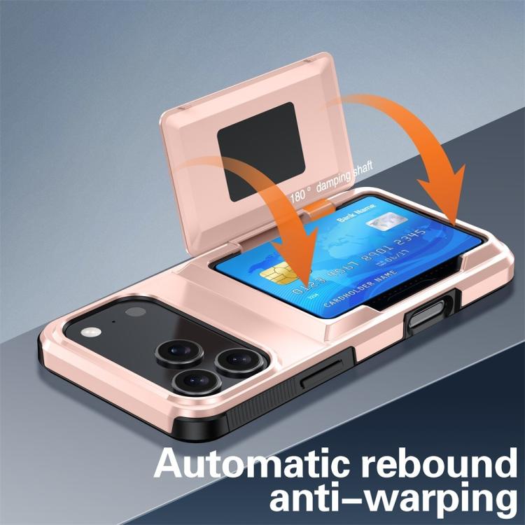 For iPhone 17 Pro Kalebol Flip Card Wallet Holder Shockproof Phone Case