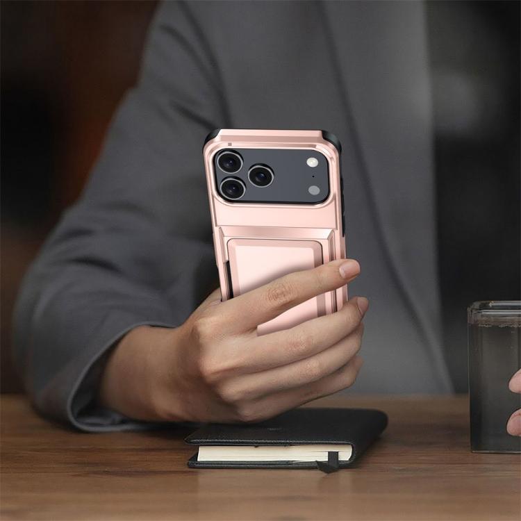 For iPhone 17 Pro Kalebol Flip Card Wallet Holder Shockproof Phone Case