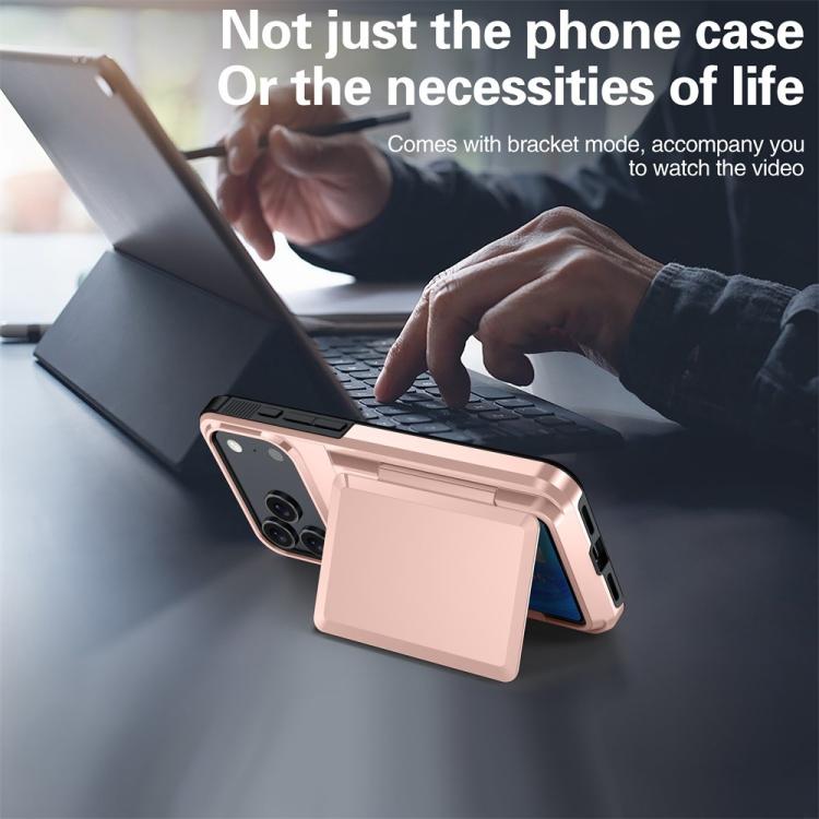 For iPhone 17 Pro Kalebol Flip Card Wallet Holder Shockproof Phone Case