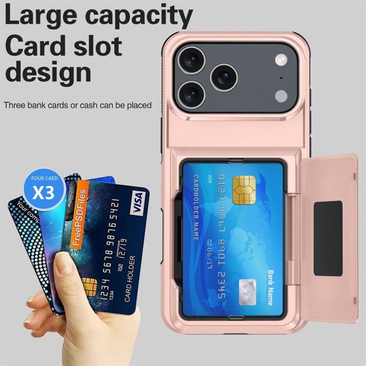 For iPhone 17 Pro Kalebol Flip Card Wallet Holder Shockproof Phone Case