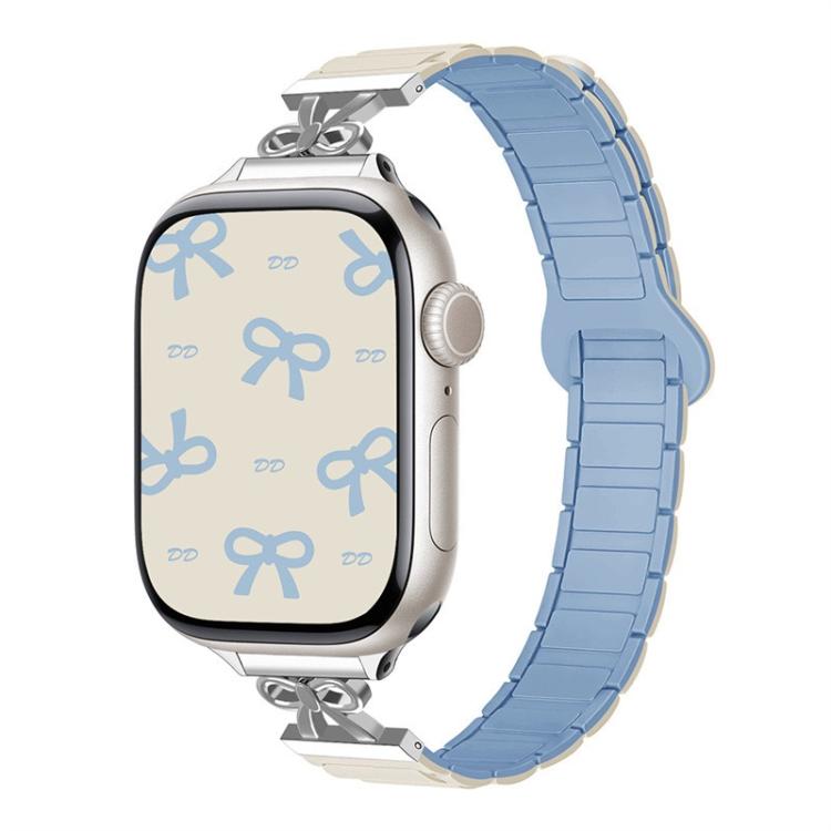 For Apple Watch 42mm / 41mm / 40mm / 38mm Bow Small Waist Magnetic Silicone Watch Band