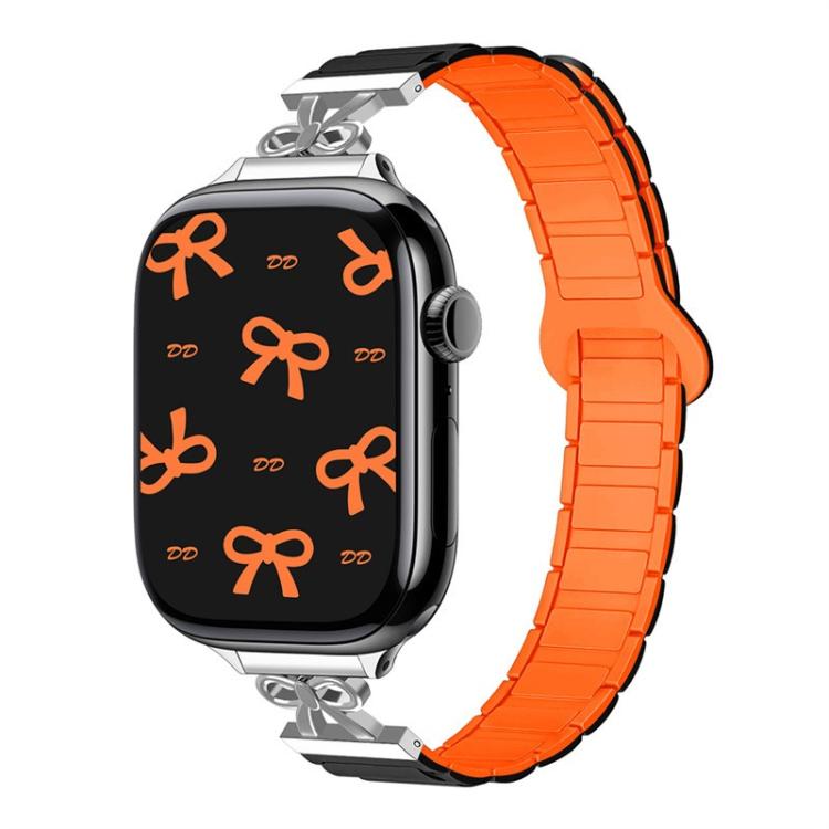 For Apple Watch 42mm / 41mm / 40mm / 38mm Bow Small Waist Magnetic Silicone Watch Band
