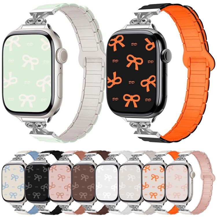 For Apple Watch 42mm / 41mm / 40mm / 38mm Bow Small Waist Magnetic Silicone Watch Band