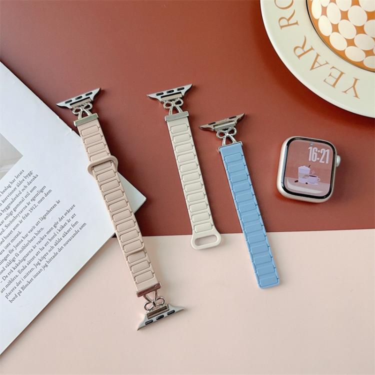 For Apple Watch 42mm / 41mm / 40mm / 38mm Bow Small Waist Magnetic Silicone Watch Band