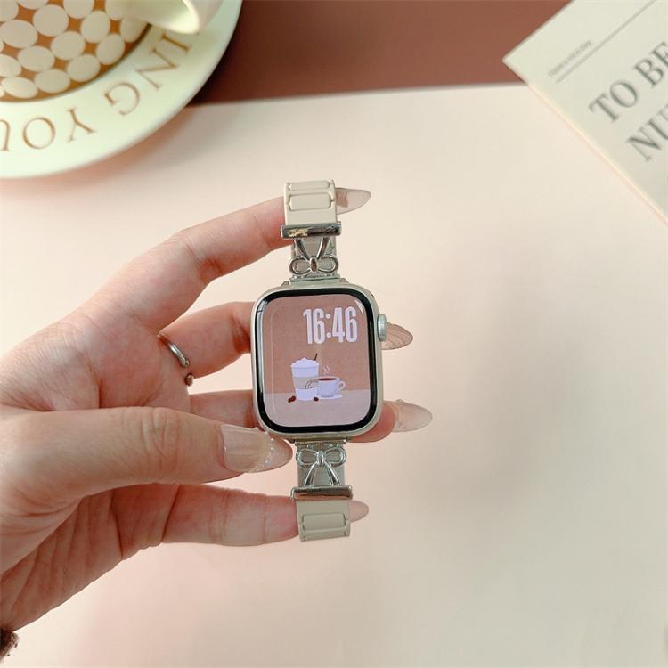 For Apple Watch 42mm / 41mm / 40mm / 38mm Bow Small Waist Magnetic Silicone Watch Band