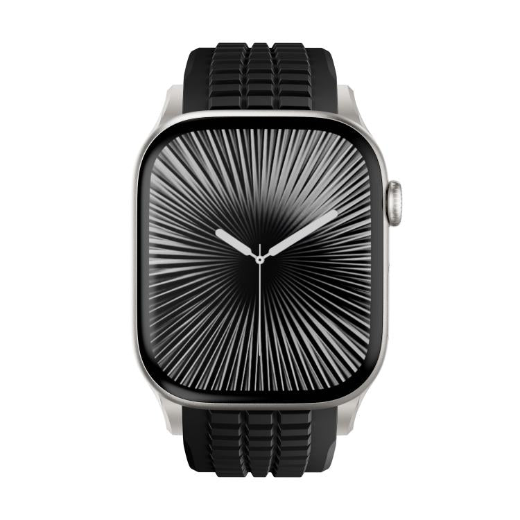 For Apple Watch 46mm / 49mm / 45mm / 44mm Knurled Texture Folding Buckle Silicone Watch Band