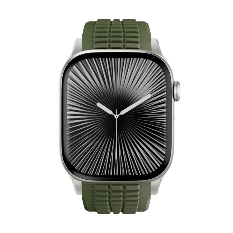 For Apple Watch 46mm / 49mm / 45mm / 44mm Knurled Texture Folding Buckle Silicone Watch Band