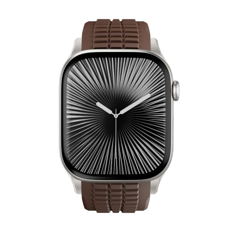 For Apple Watch 46mm / 49mm / 45mm / 44mm Knurled Texture Folding Buckle Silicone Watch Band