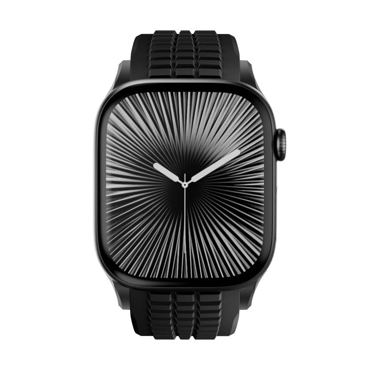 For Apple Watch 46mm / 49mm / 45mm / 44mm Knurled Texture Folding Buckle Silicone Watch Band