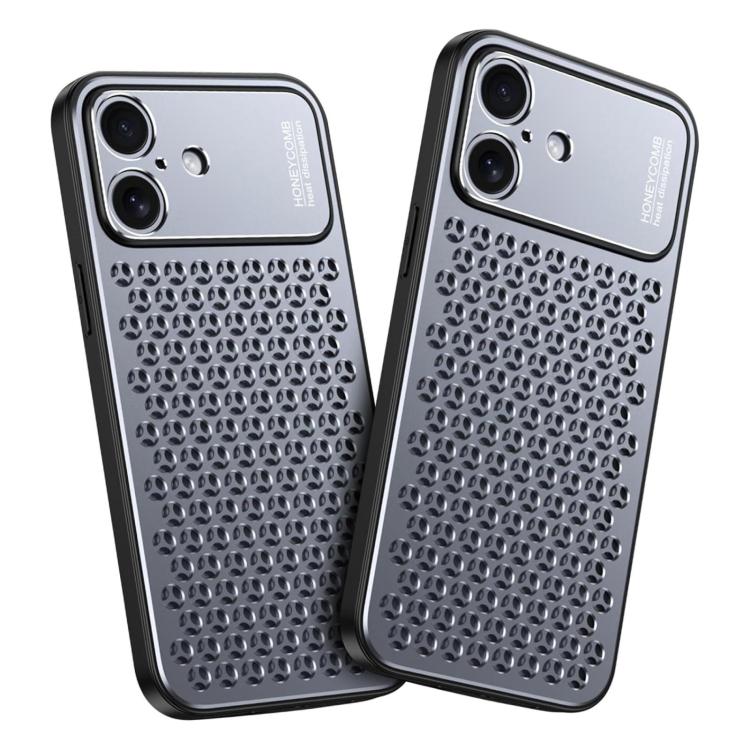 For iPhone 16 Plus Kalebol Metal Cooling Breathable Hollow Phone Case