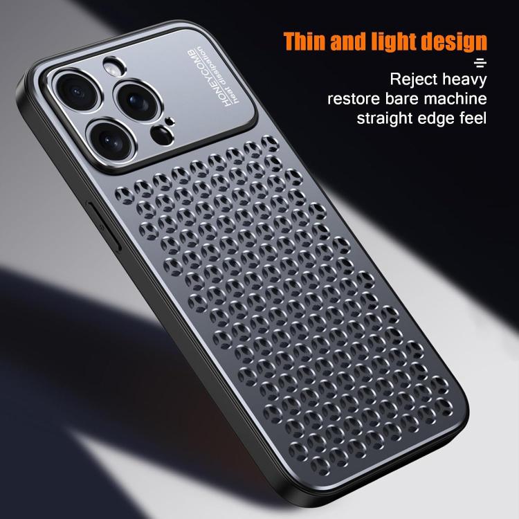 For iPhone 14 Pro Kalebol Metal Cooling Breathable Hollow Phone Case