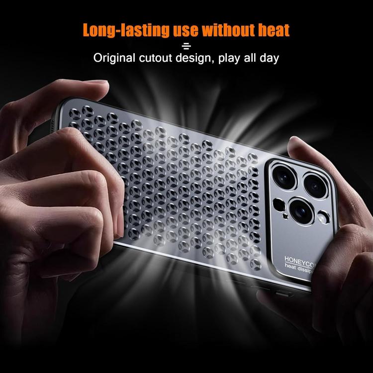 For iPhone 16 Plus Kalebol Metal Cooling Breathable Hollow Phone Case
