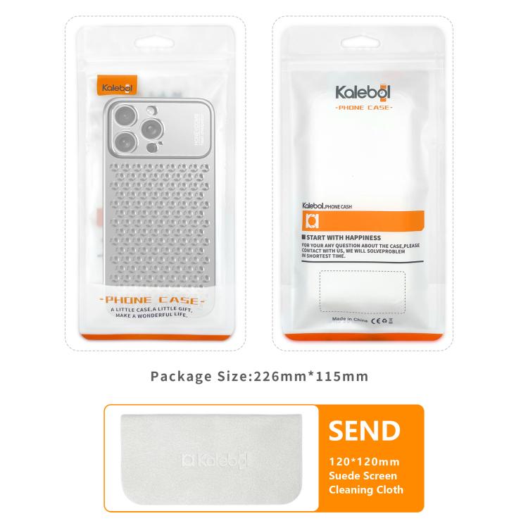 For iPhone 16 Plus Kalebol Metal Cooling Breathable Hollow Phone Case