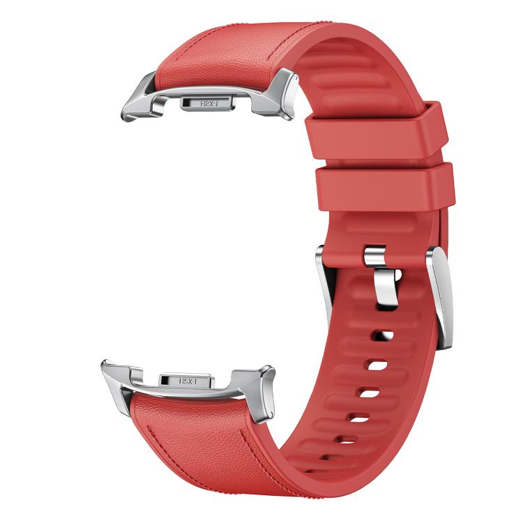 For Samsung Galaxy Watch8 / Watch8 Classic Metal Head Leather Skin Silicone Watch Band