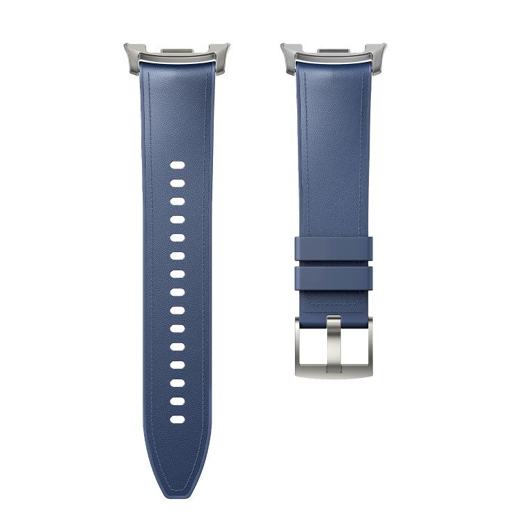 For Samsung Galaxy Watch8 / Watch8 Classic Metal Head Leather Skin Silicone Watch Band