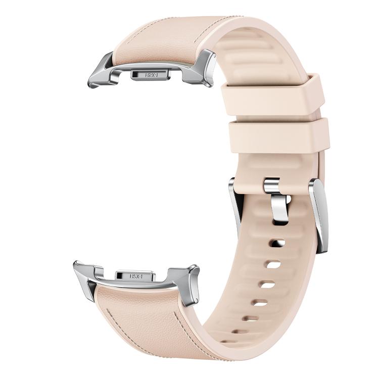For Samsung Galaxy Watch8 / Watch8 Classic Metal Head Leather Skin Silicone Watch Band