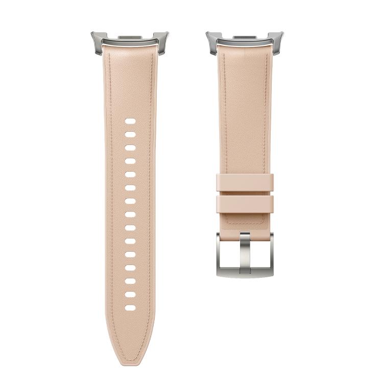 For Samsung Galaxy Watch8 / Watch8 Classic Metal Head Leather Skin Silicone Watch Band