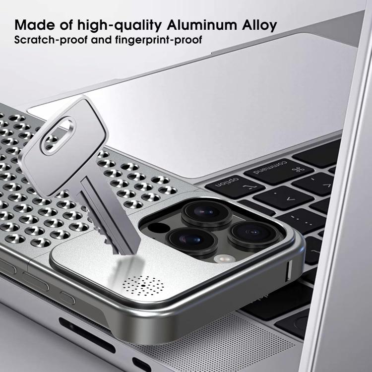 For iPhone 16 Pro Max Kalebol Aromatherapy Aluminum Alloy Cooling Phone Case