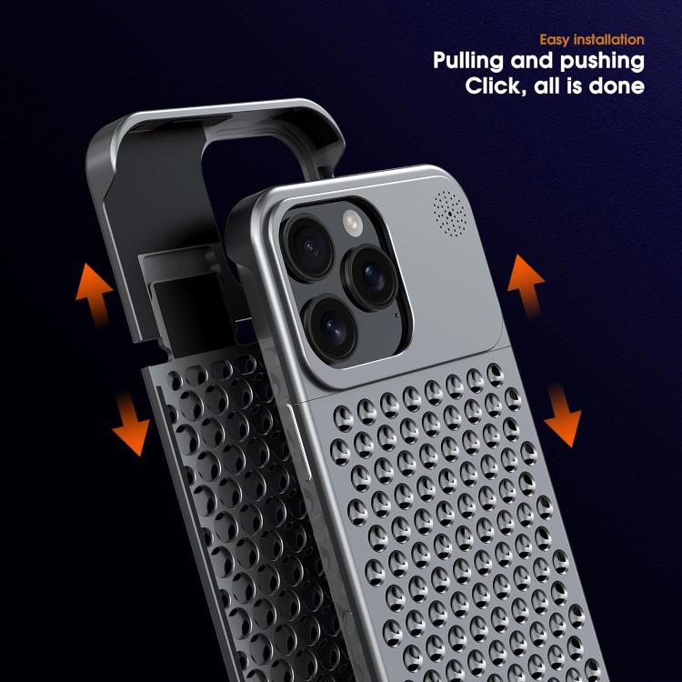 For iPhone 16 Pro Kalebol Aromatherapy Aluminum Alloy Cooling Phone Case