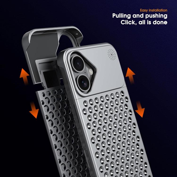 For iPhone 16 Plus Kalebol Aromatherapy Aluminum Alloy Cooling Phone Case