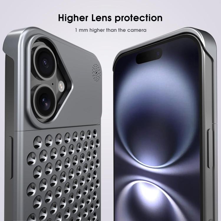 For iPhone 16 Plus Kalebol Aromatherapy Aluminum Alloy Cooling Phone Case