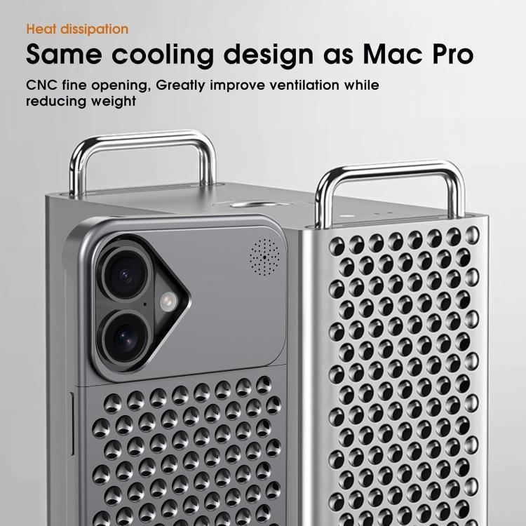 For iPhone 16 Plus Kalebol Aromatherapy Aluminum Alloy Cooling Phone Case
