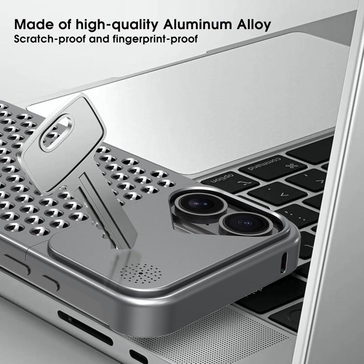 For iPhone 16 Plus Kalebol Aromatherapy Aluminum Alloy Cooling Phone Case