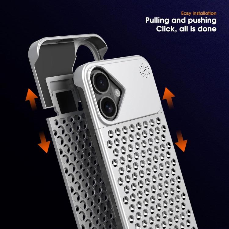 For iPhone 16 Plus Kalebol Aromatherapy Aluminum Alloy Cooling Phone Case