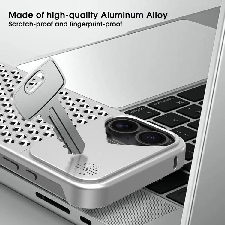 For iPhone 16 Plus Kalebol Aromatherapy Aluminum Alloy Cooling Phone Case