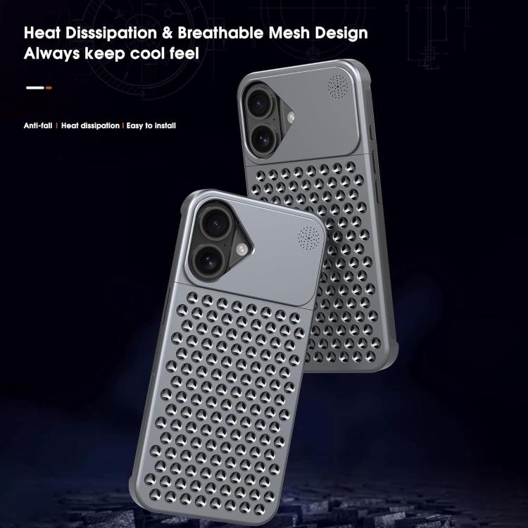 For iPhone 16 Kalebol Aromatherapy Aluminum Alloy Cooling Phone Case