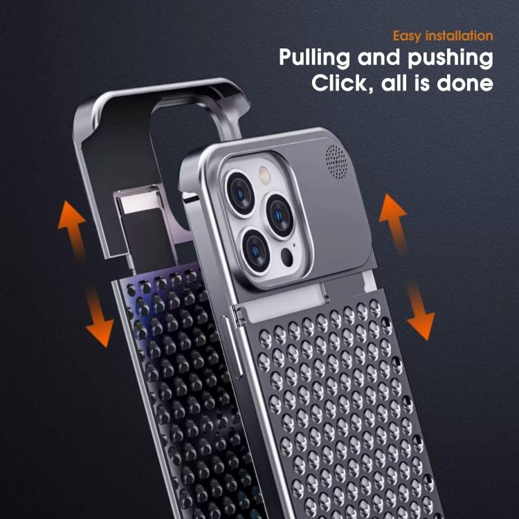 For iPhone 14 Plus Kalebol Aromatherapy Aluminum Alloy Cooling Phone Case